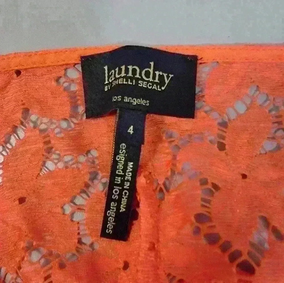 Laundry by Shelli Segal Size 4 Orange Lace Overlay Dress - Picture 14 of 16